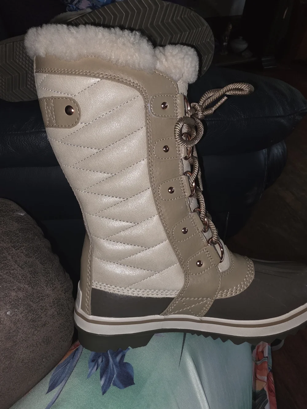 Sorel Women's Beige & Brown Waterproof Winter Lace-Up Boots